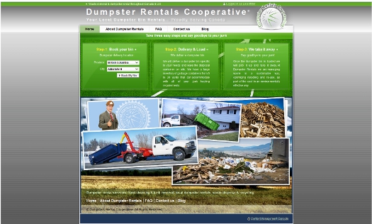 Dumpster Rentals Cooperative web site development