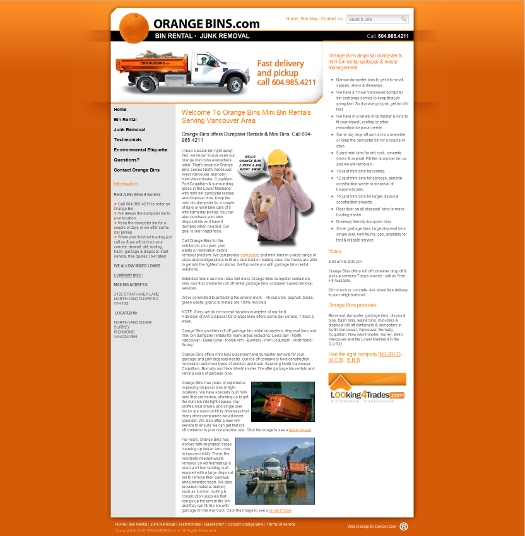 Orange Bins web site development