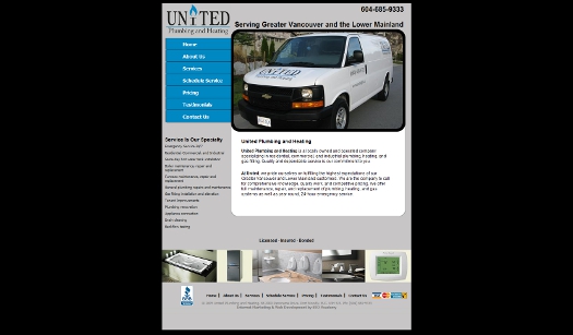 United Plumbing & Heating web site development